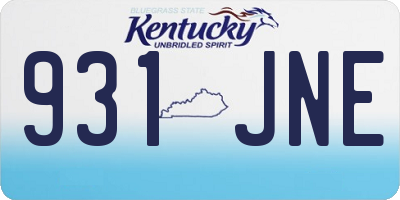 KY license plate 931JNE