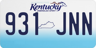 KY license plate 931JNN