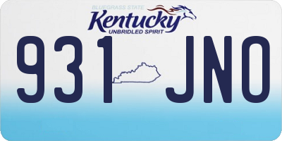 KY license plate 931JNO