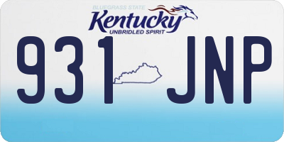 KY license plate 931JNP