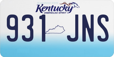 KY license plate 931JNS