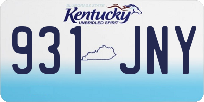 KY license plate 931JNY