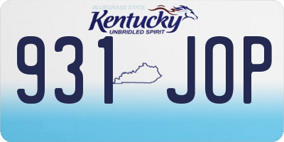 KY license plate 931JOP