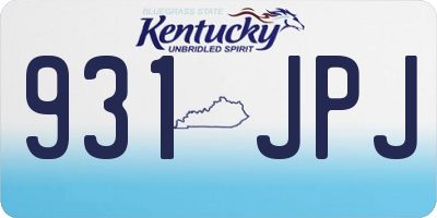 KY license plate 931JPJ