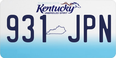 KY license plate 931JPN