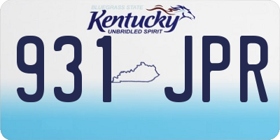 KY license plate 931JPR