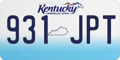 KY license plate 931JPT