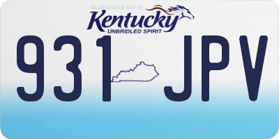 KY license plate 931JPV