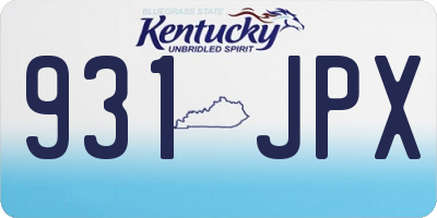 KY license plate 931JPX