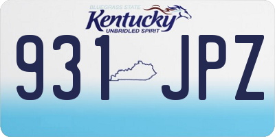 KY license plate 931JPZ