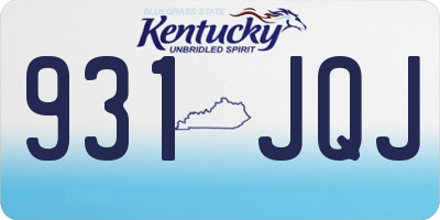 KY license plate 931JQJ