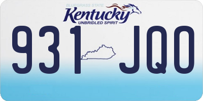 KY license plate 931JQO