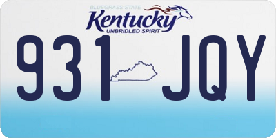 KY license plate 931JQY