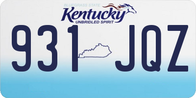 KY license plate 931JQZ