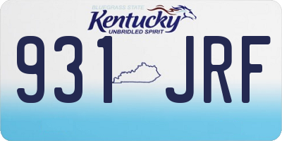 KY license plate 931JRF