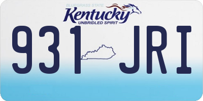 KY license plate 931JRI