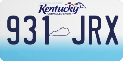 KY license plate 931JRX