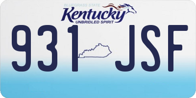 KY license plate 931JSF