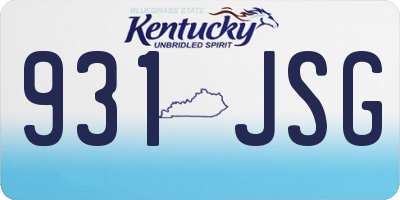 KY license plate 931JSG