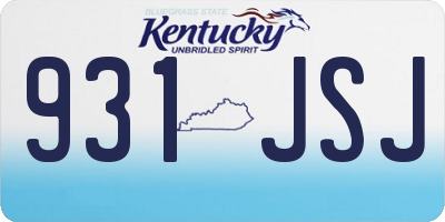 KY license plate 931JSJ