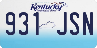 KY license plate 931JSN