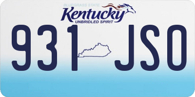 KY license plate 931JSO