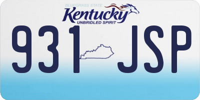 KY license plate 931JSP