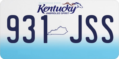KY license plate 931JSS