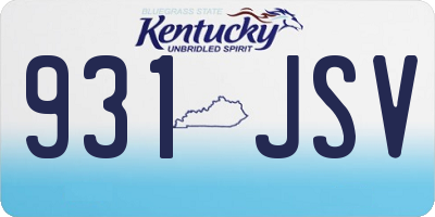 KY license plate 931JSV