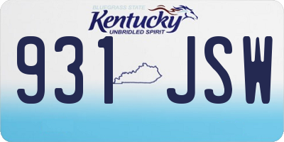 KY license plate 931JSW