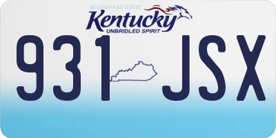 KY license plate 931JSX
