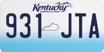 KY license plate 931JTA