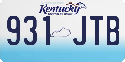 KY license plate 931JTB