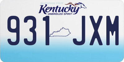 KY license plate 931JXM