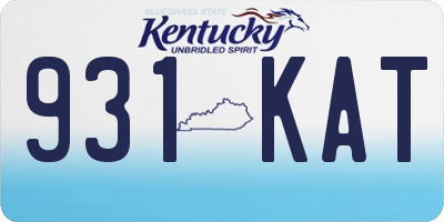 KY license plate 931KAT