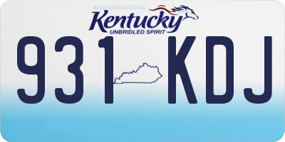 KY license plate 931KDJ