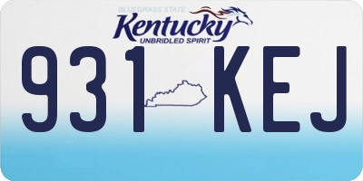 KY license plate 931KEJ