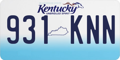 KY license plate 931KNN