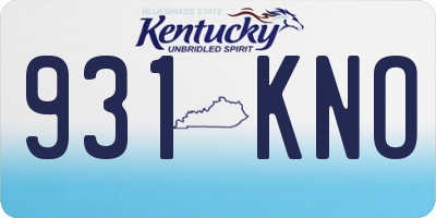 KY license plate 931KNO