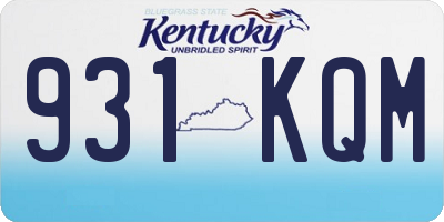KY license plate 931KQM