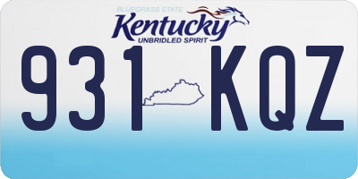 KY license plate 931KQZ