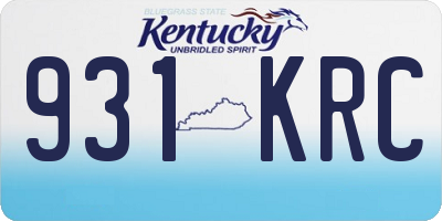 KY license plate 931KRC