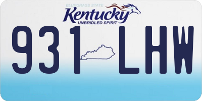KY license plate 931LHW