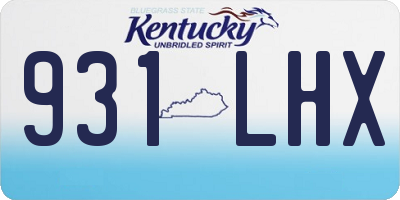 KY license plate 931LHX