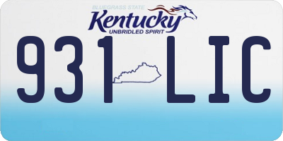 KY license plate 931LIC