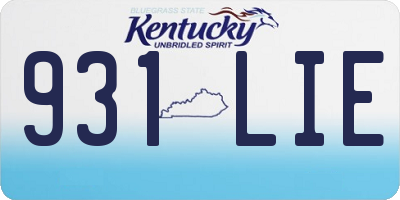 KY license plate 931LIE