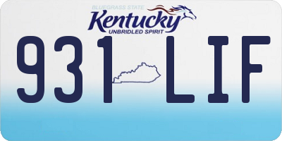 KY license plate 931LIF