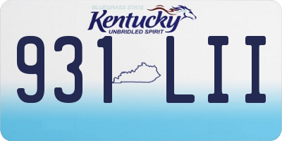 KY license plate 931LII