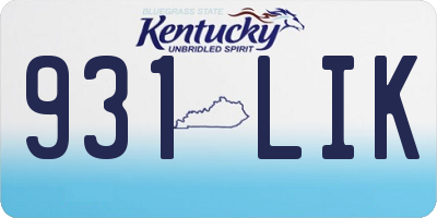 KY license plate 931LIK