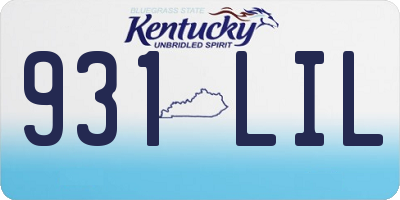 KY license plate 931LIL